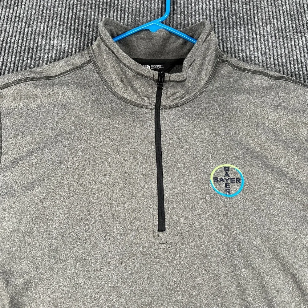 The North Face Sweatshirt Mens 2XL XXL Gray Long Sleeve Mock Neck 1/4 Zip